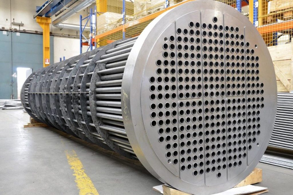 Large 8m tube heat exchanger core ready for installation